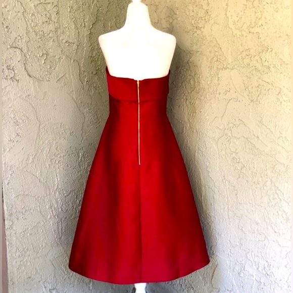🆕 ERIN by Erin Fetherston Strapless Red Cocktail Dress 10 - Picture 3 of 4
